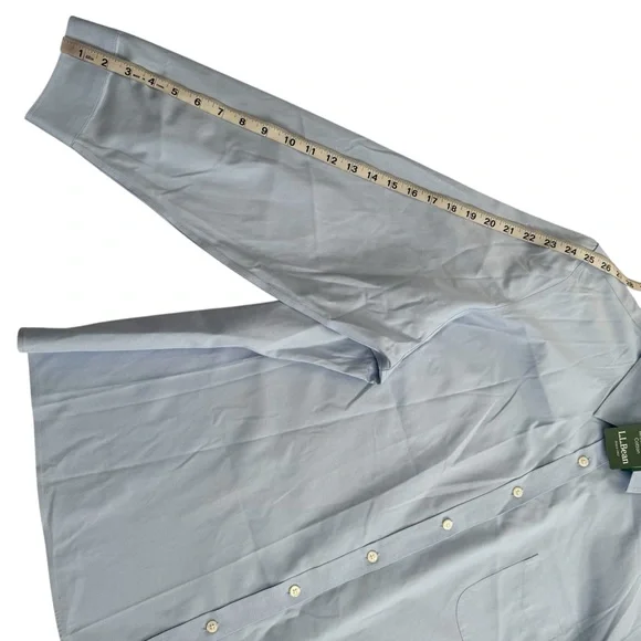 NWT L.L. Bean Oxford Wrinkle Free Washed Periwinkle Long Sleeve Shirt Women’s 3X - Picture 10 of 13